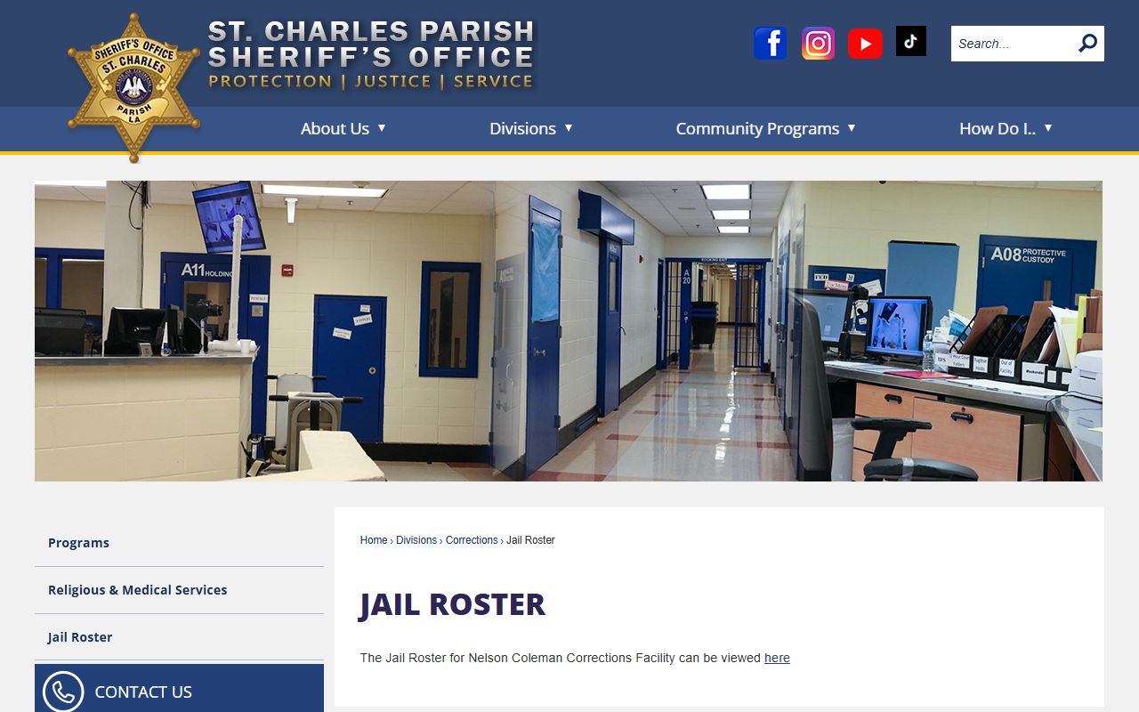 St. Charles Parish busted mugshots jail roster search page